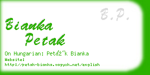 bianka petak business card